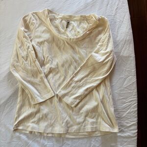 White Stag 3/4 Sleeve V Neck Lace Trim